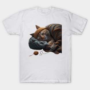 Sleepy Kitty Cat Knitten Kitten T-Shirt